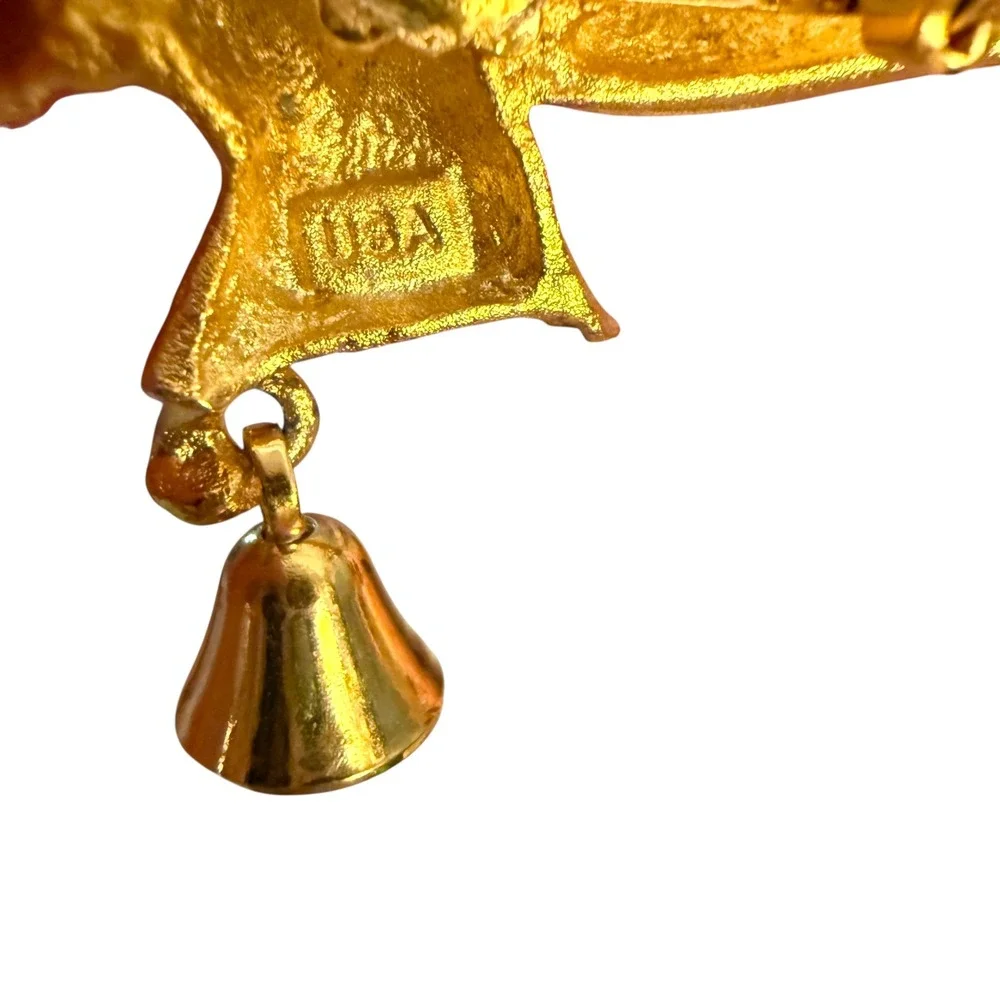 Vintage Signed Robyn Rush Angel‎ Brooch with Bell Next Day Shipping
